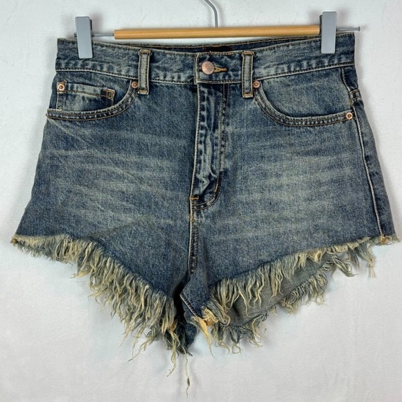 BDG Pants - BDG Womens‎ High-Rise Cheeky Denim Cut-off Distressed Jean Shorts Size 27 Beach